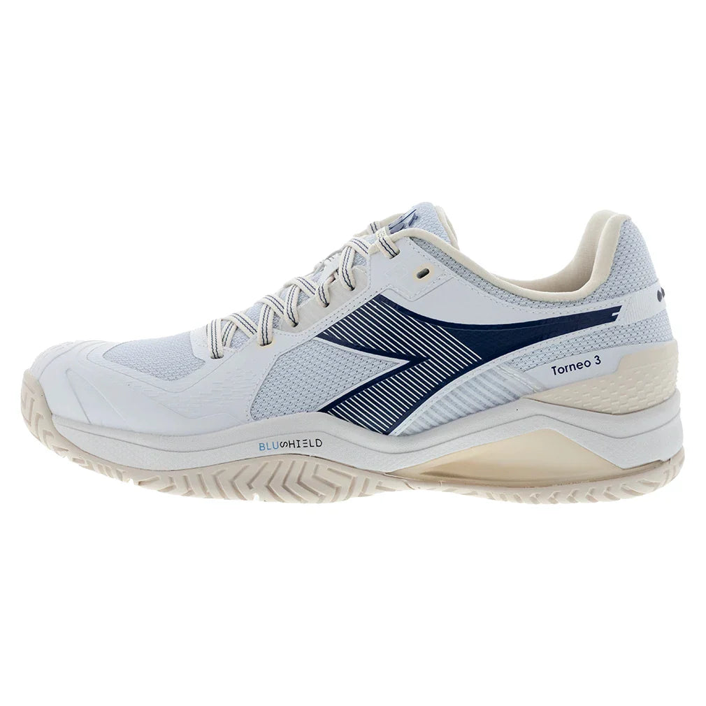 Men's Blueshield Torneo 3 AG Tennis Shoes Whisper White and Ensign Blue