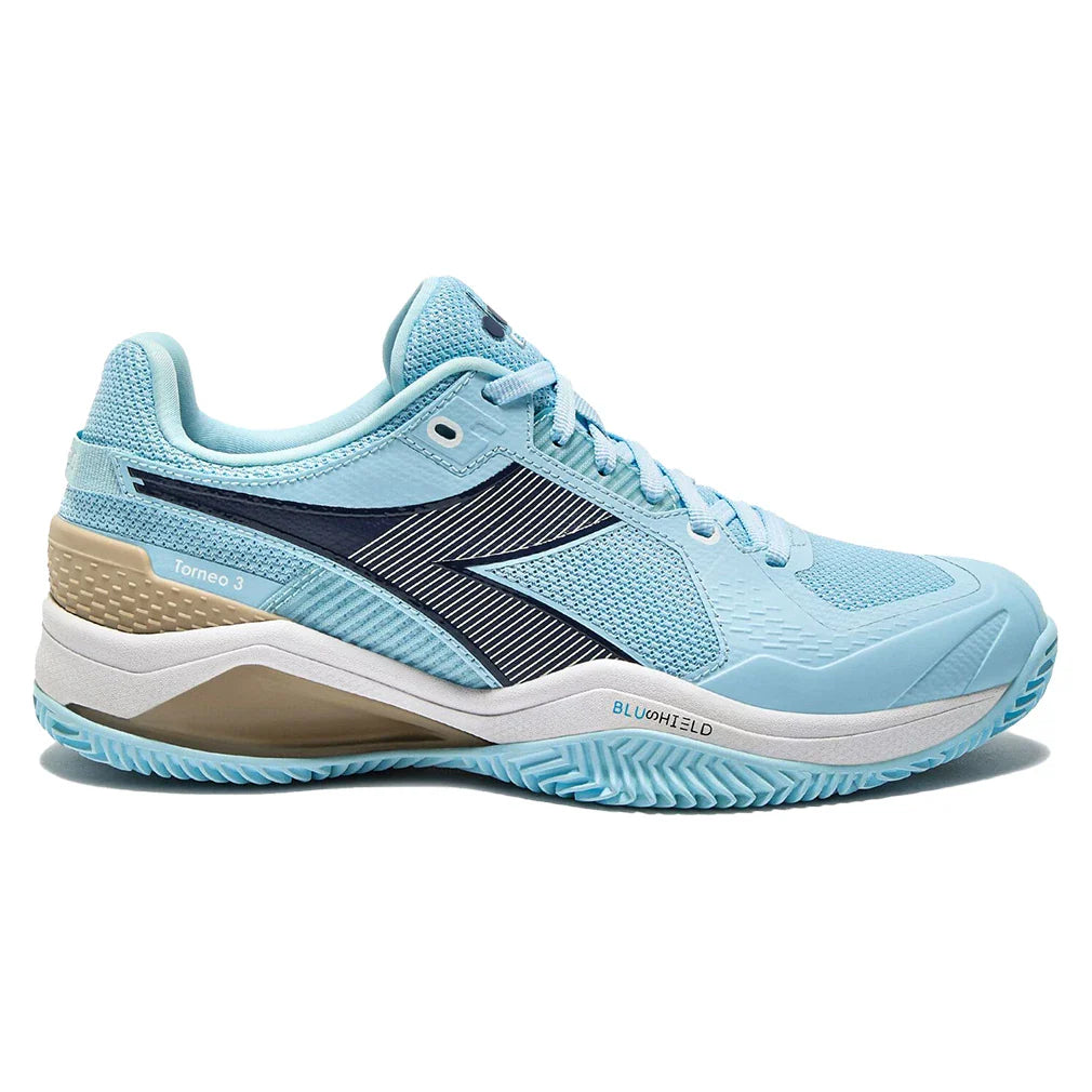 Women's Blushield Torneo 3 Tennis Shoes Corydalis Blue and Black Iris