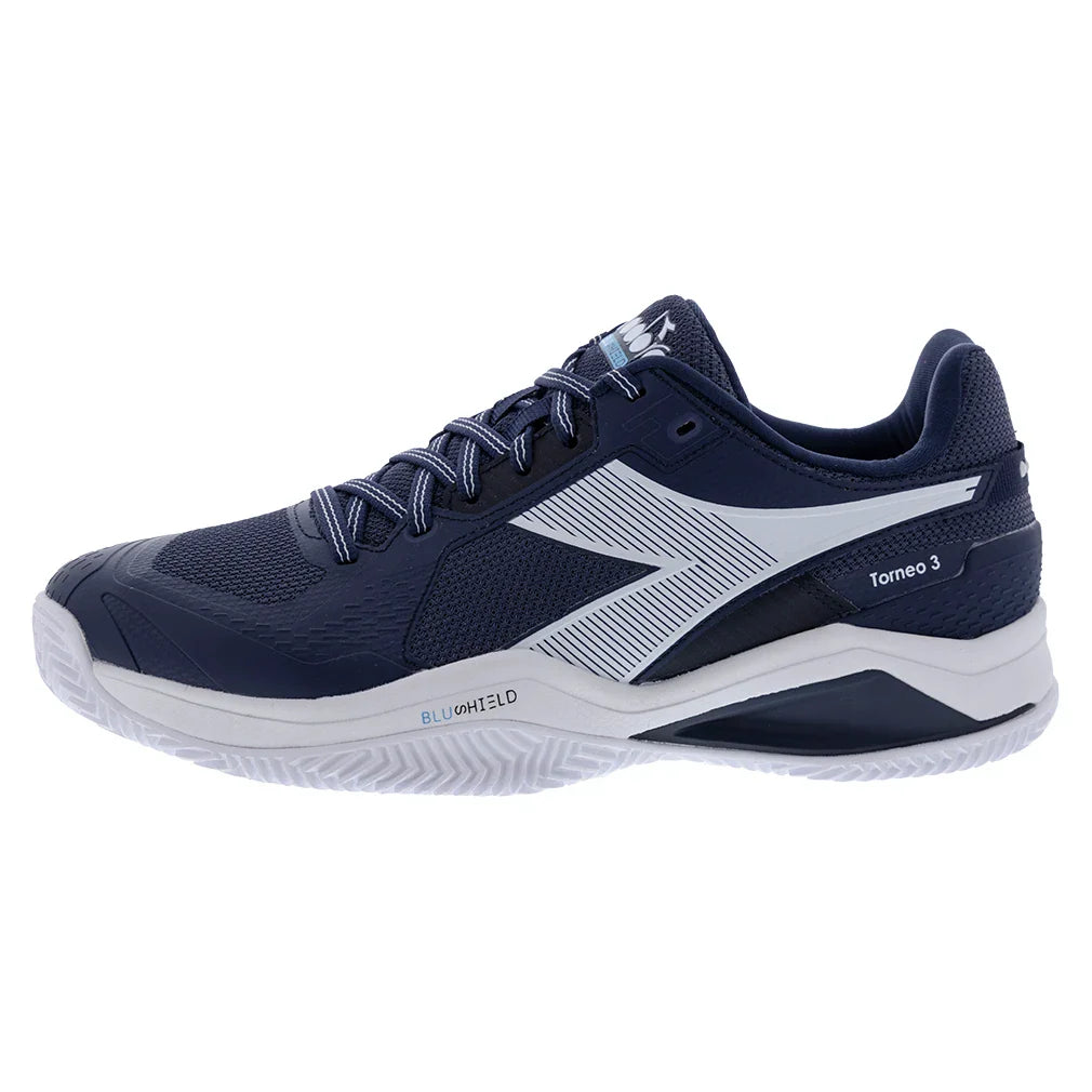 Men's Blushield Torneo 3 Clay Tennis Shoes Blue Corsair and White
