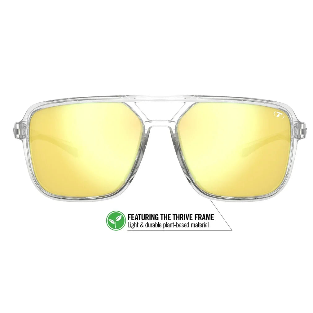 Salto Sunglasses Crystal Clear and Smoke Yellow Mirror Lenses
