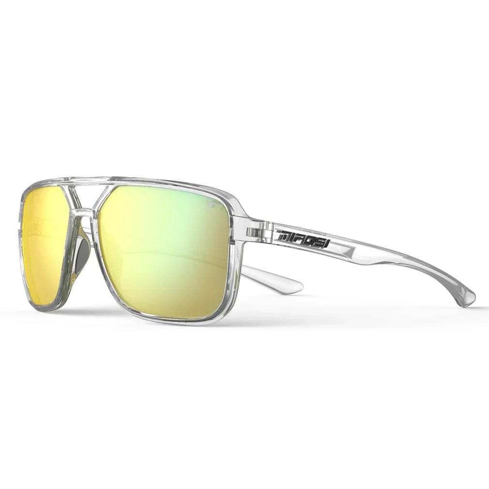 Salto Sunglasses Crystal Clear and Smoke Yellow Mirror Lenses