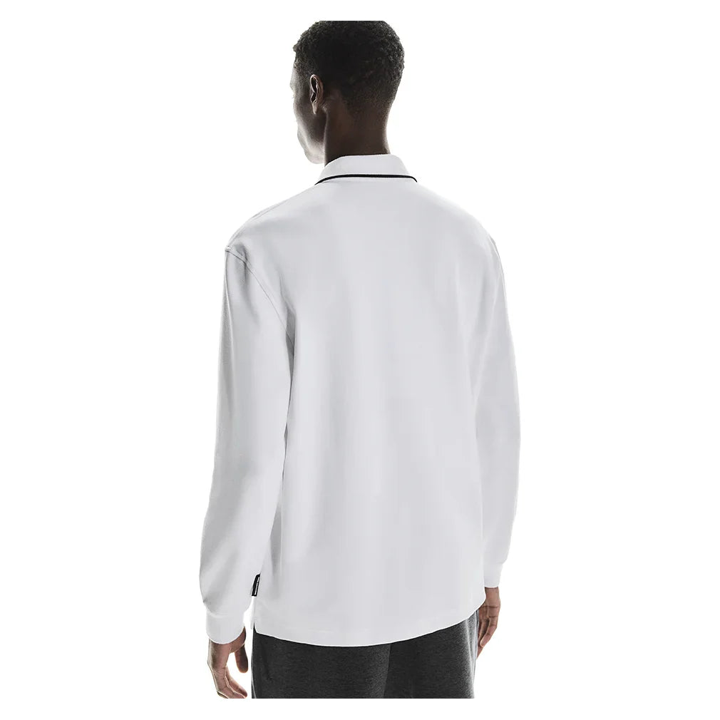 Men's Courtside Long Sleeve Tennis Polo White