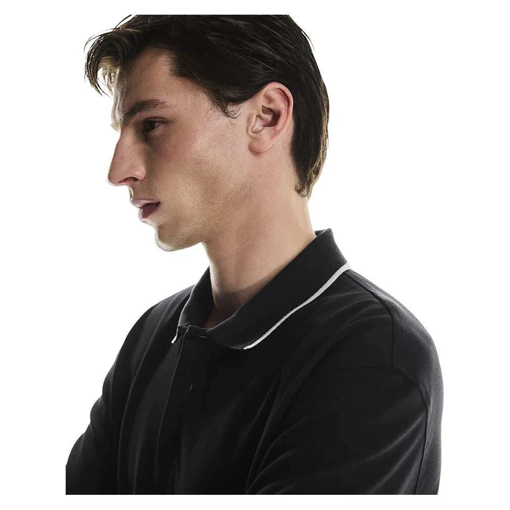 Men's Courtside Long Sleeve Tennis Polo Black