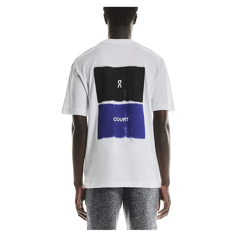 Men's Club Court Tennis Top White and Indigo