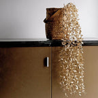 2 - Pack Artificial Hanging Ivy Leaf Stem Garlands Metallic Gold - UV Resistant & Maintenance Free Faux Decorative Willow Vines 41" - Bell Racket Store