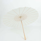 2 - Pack Paper and Bamboo Parasol Umbrellas White - Perfect Bridal Shower Photo Props and Table Decorations 32" - Bell Racket Store