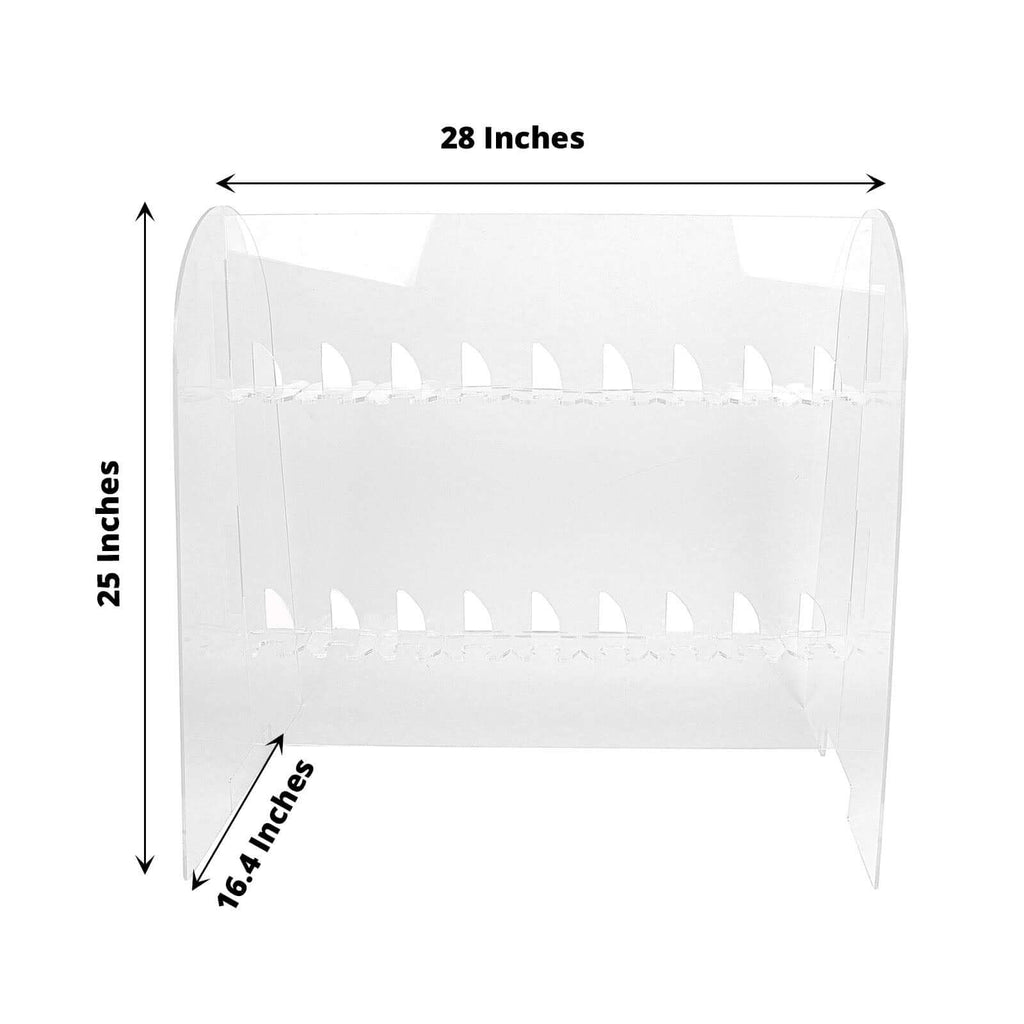 2 - Tier Acrylic Champagne Glass Holder Display Stand Table Top Clear with 18 Hooks for Events & DIY Bars 25" - Bell Racket Store