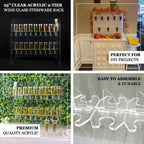 2 - Tier Acrylic Champagne Glass Holder Display Stand Table Top Clear with 18 Hooks for Events & DIY Bars 25" - Bell Racket Store