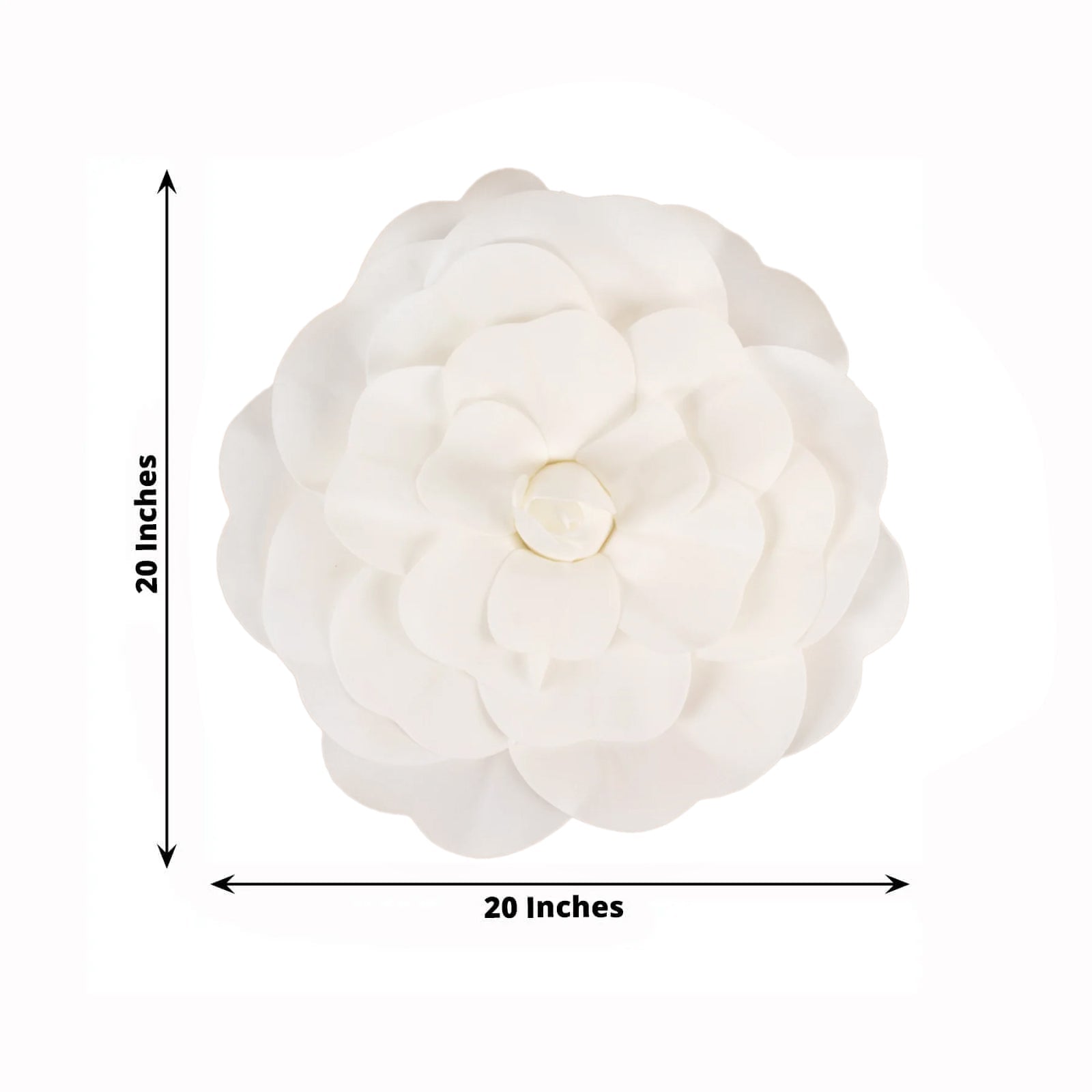 2 Pack 20" Large White Real Touch Artificial Foam DIY Craft Roses