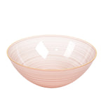 20 - Pack 16oz Plastic Bowls â€“ Transparent Dusty Rose with Gold Rim, Elegant Crystal - Like Swirl Disposable Bowls - Bell Racket Store