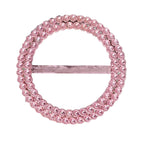 20 Pack Diamond Round Chair Sash Band Buckle Pins Pink - Timeless Rhinestone Napkin Rings 2.5" - Bell Racket Store
