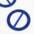 20 Pack Diamond Round Chair Sash Band Buckle Pins Royal Blue - Timeless Rhinestone Napkin Rings 2.5" - Bell Racket Store