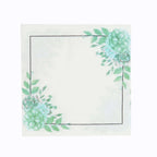 20 - Pack Paper Dinner Napkins with Floral Design White/Green - Disposable 2 Ply Beverage Napkins 6.5"x6.5" - Bell Racket Store