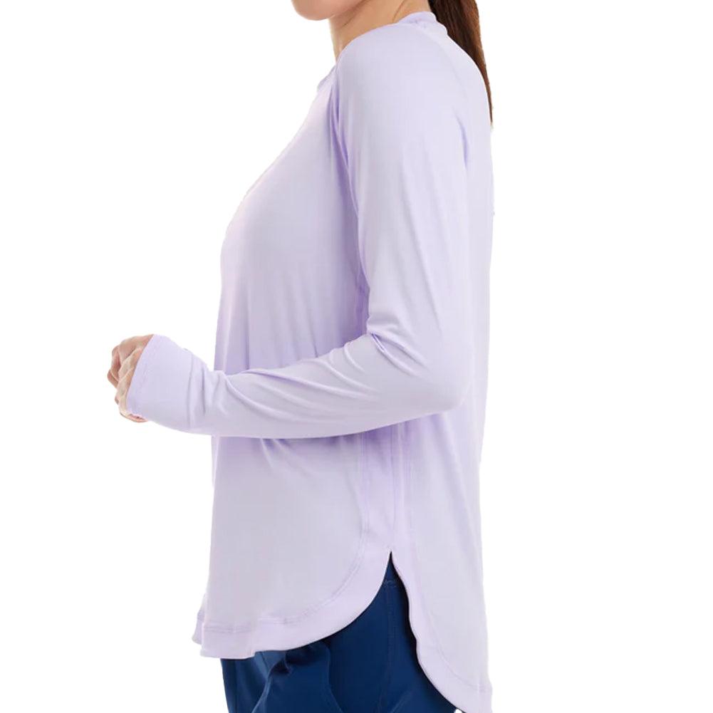 Women's Relaxed Scallop Long Sleeve Tennis Top