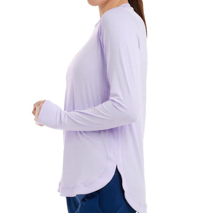 Women's Relaxed Scallop Long Sleeve Tennis Top