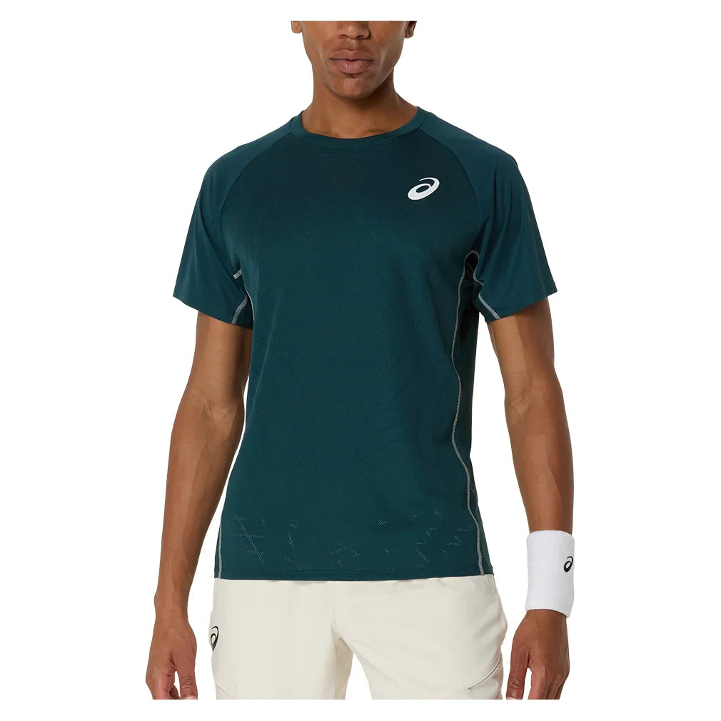 Men's Match ACTIBREEZE Short Sleeve Tennis Top Saxon Green
