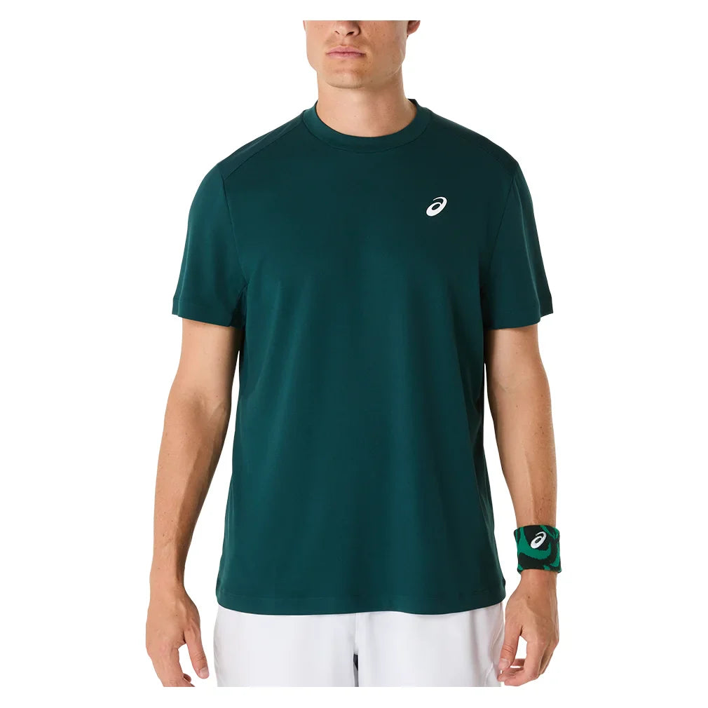 Men's Court Short Sleeve Tennis Top Saxon Green