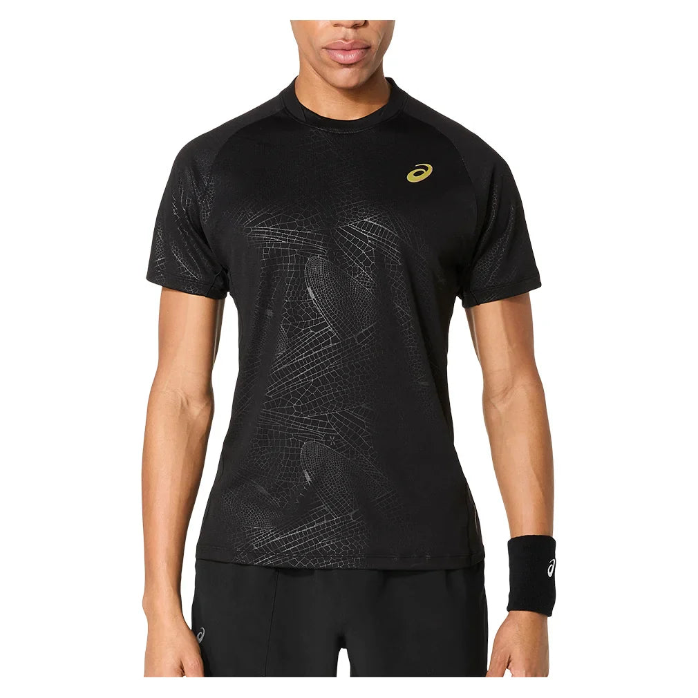 Men's Match Night Energy Short Sleeve Tennis Top Performance Black