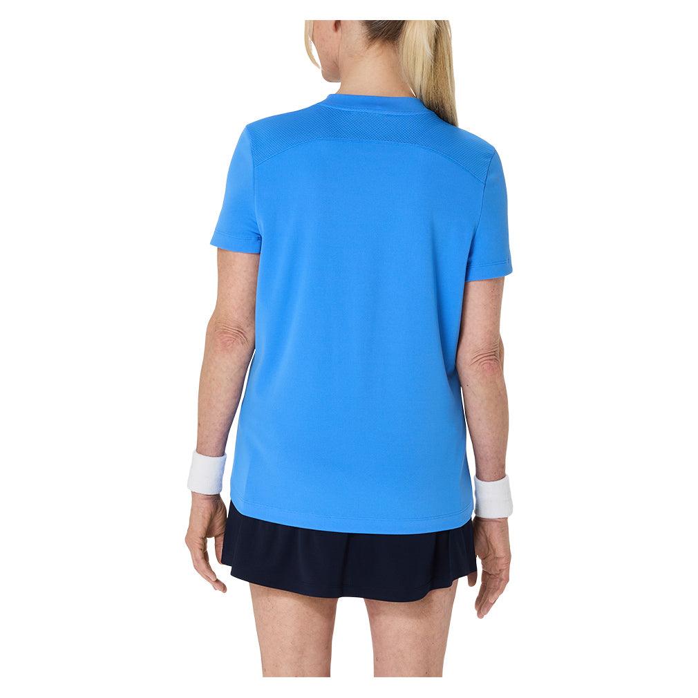 Women's Court Short Sleeve Tennis Top Blue Coast