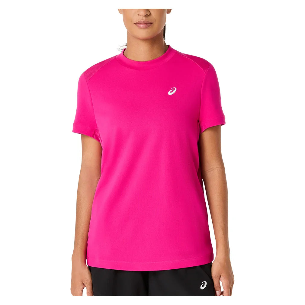 Women's Court Short Sleeve Tennis Top Pink Rave