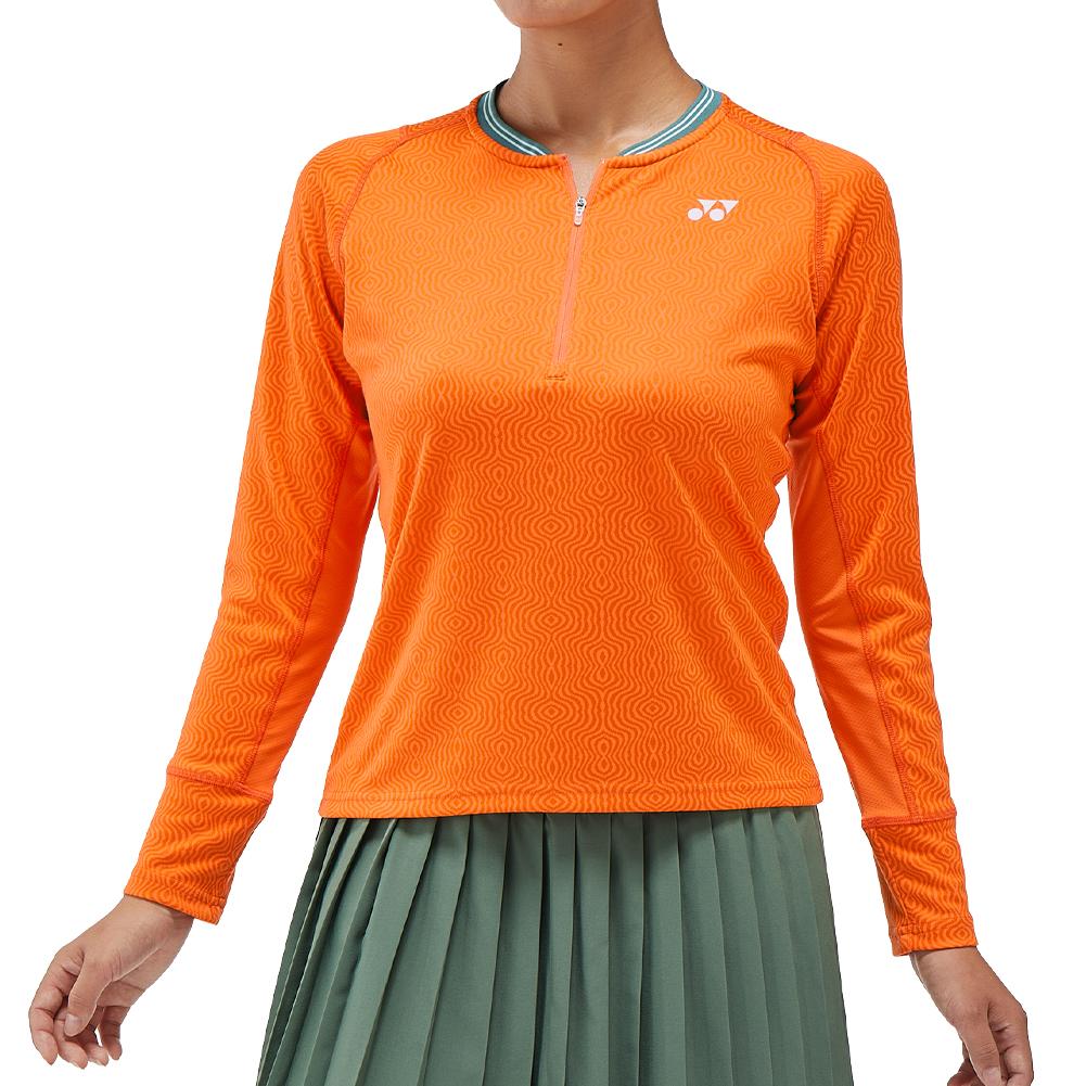 Womens Paris Longsleeve Tennis Top Bright Orange