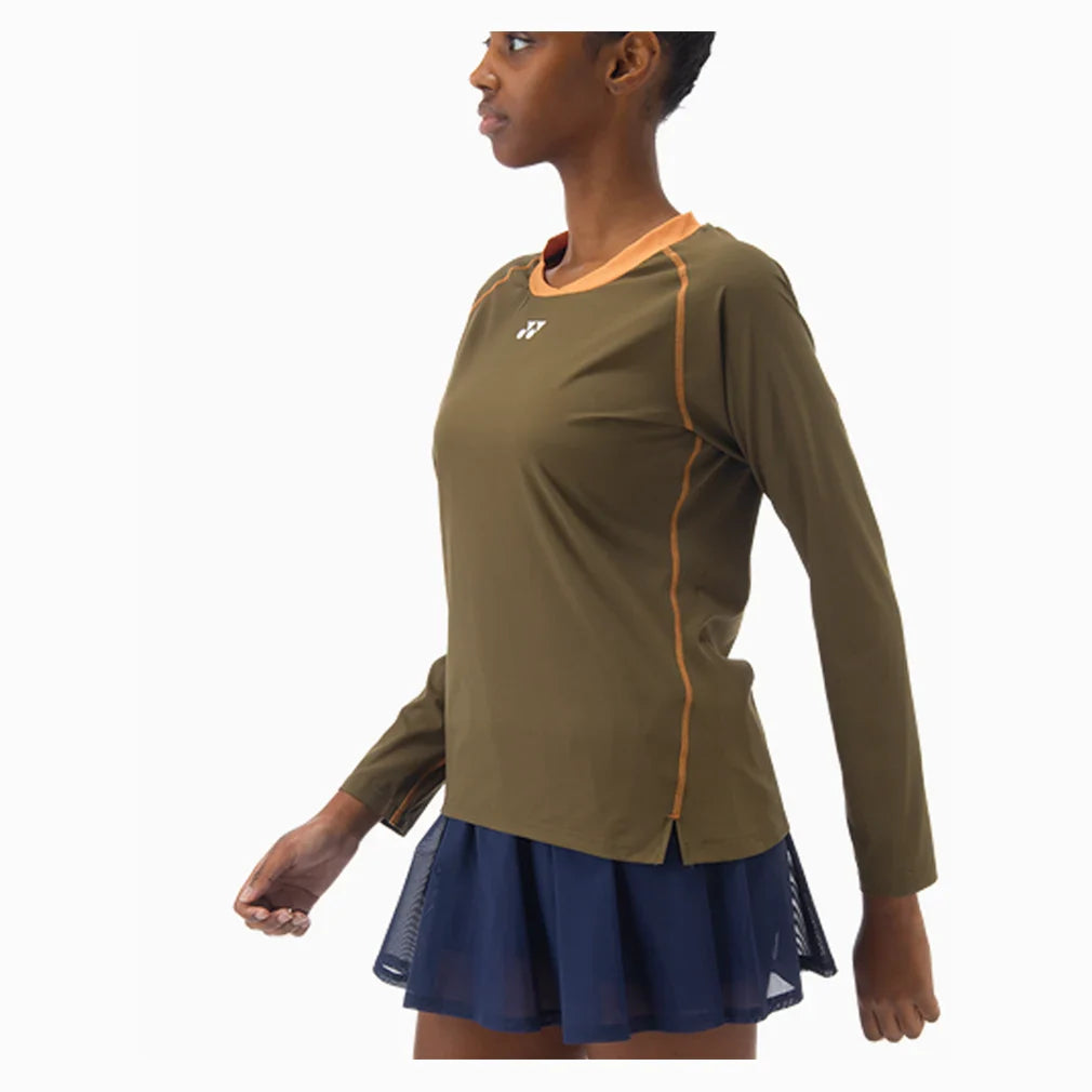 Women's Tournament Long Sleeve Tennis Top Oil Brown