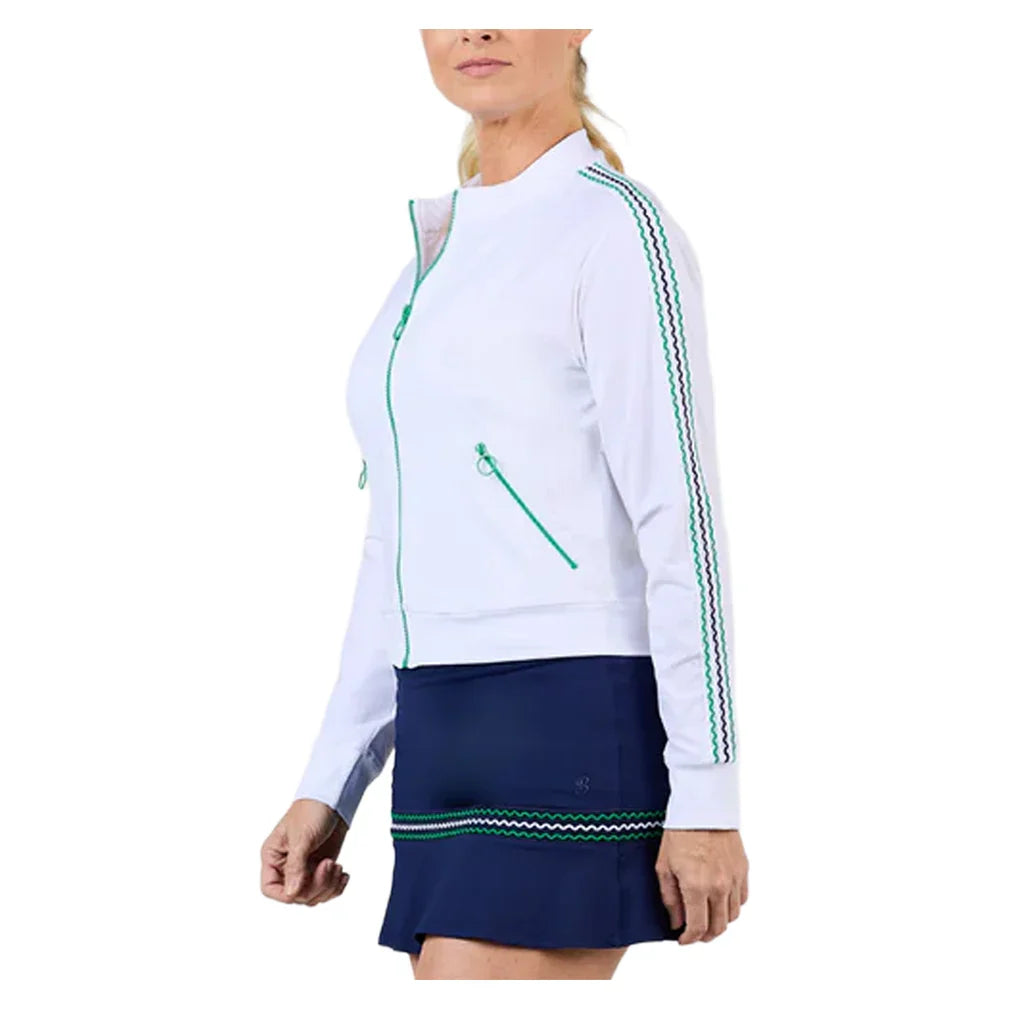 Women's 20 Inch Tennis Jacket White and Zen