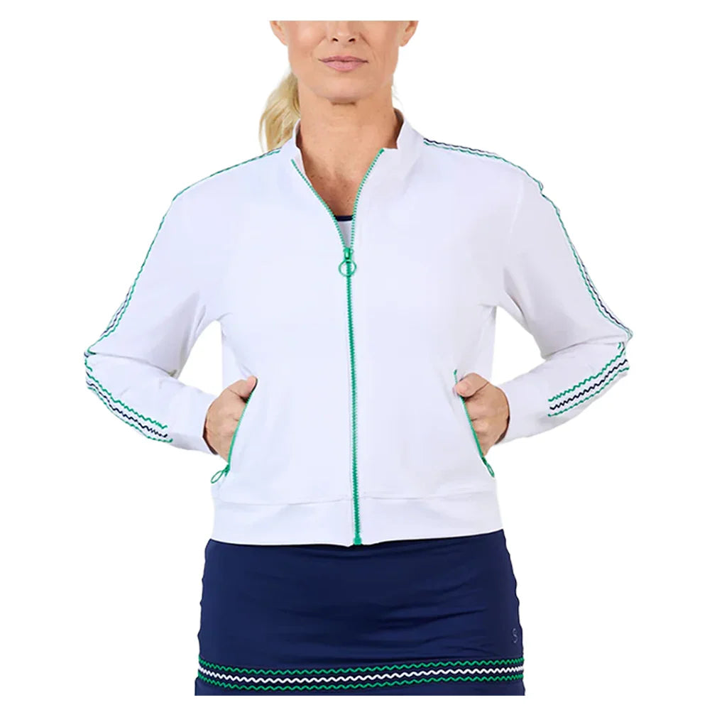 Women's 20 Inch Tennis Jacket White and Zen