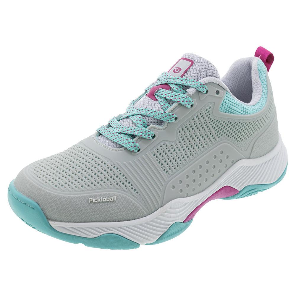 Women's Fresh Shot Miami Pickleball Shoes Grey and Turquoise