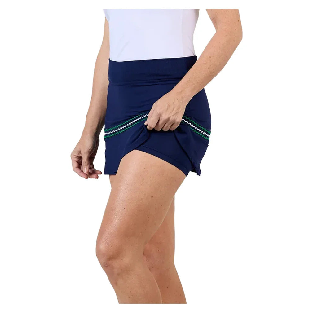 Women's 14 Inch Tennis Skort Navy and Zen