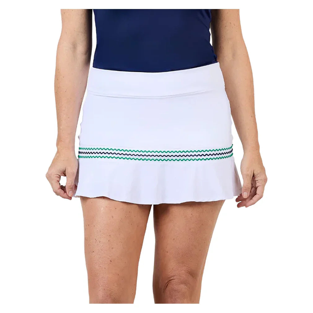 Women's 14 Inch Tennis Skort White and Zen