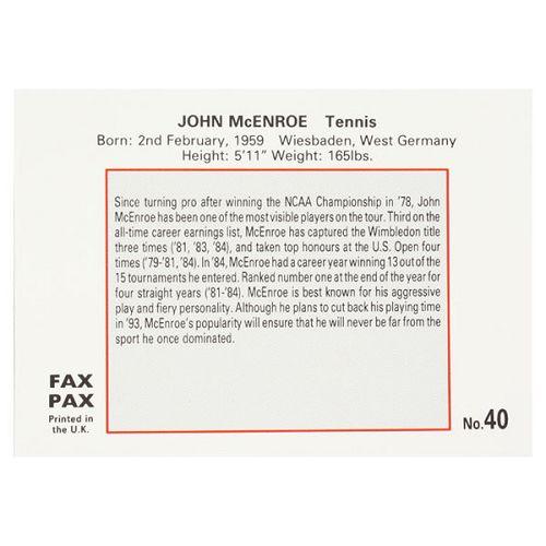 John McEnroe World of Sports Card