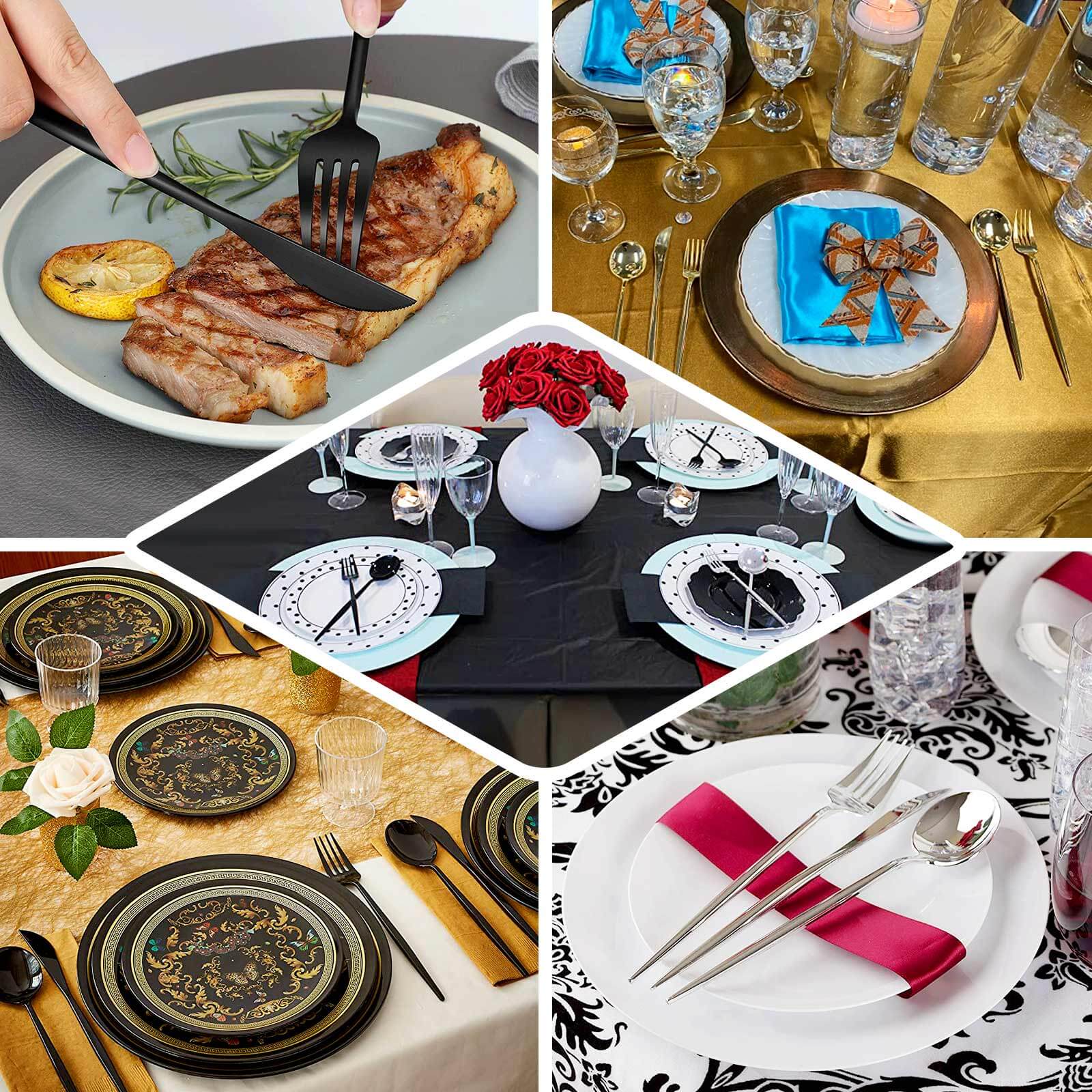 24 Pack 8" Glossy Silver Heavy Duty Plastic Silverware Forks, Shiny Cutlery, Premium Disposable Flatware - Bell Racket Store