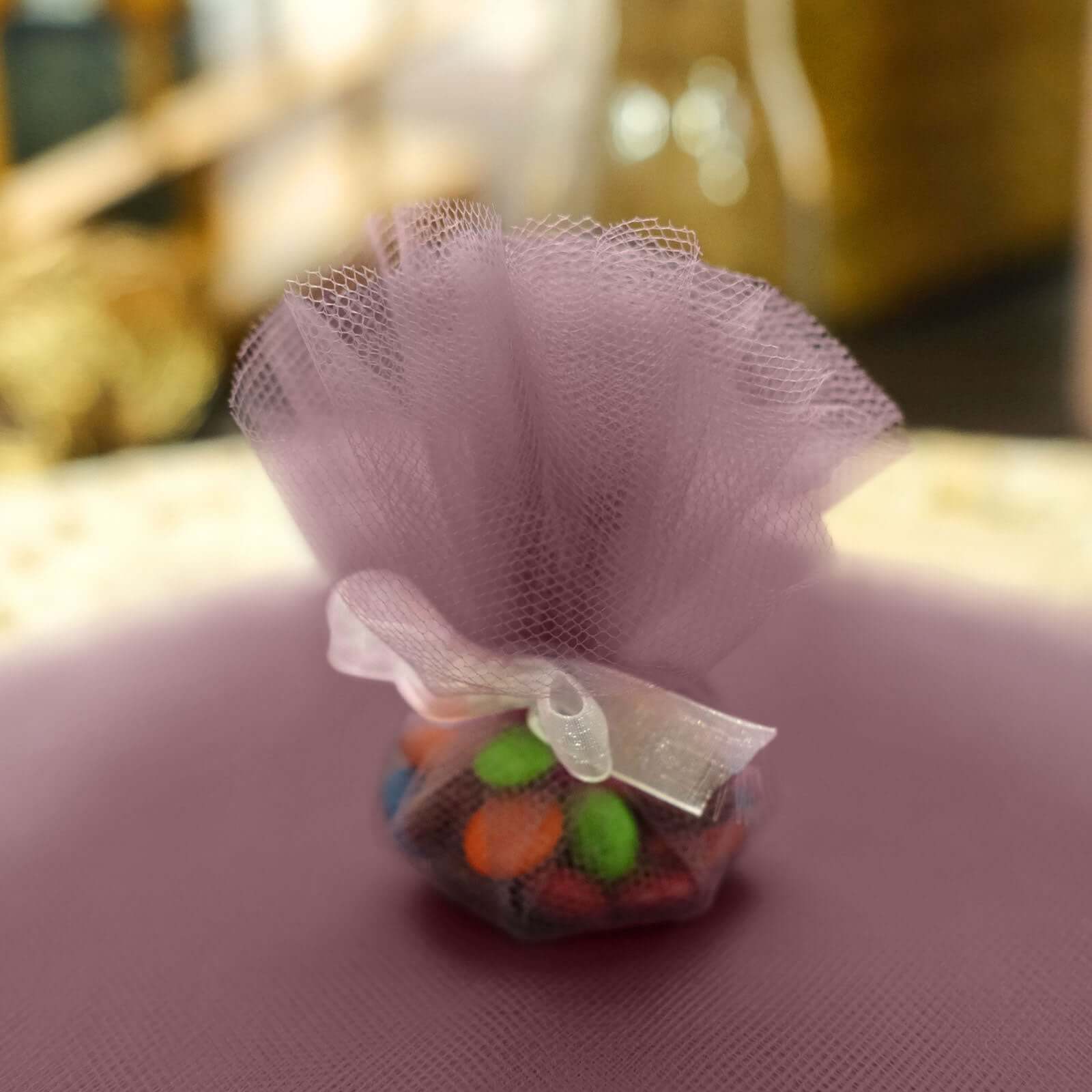 25 Pack 9" Violet Amethyst Sheer Nylon Tulle Circles Favor Wrap Craft Fabric, DIY Candy Favor Wraps - Bell Racket Store