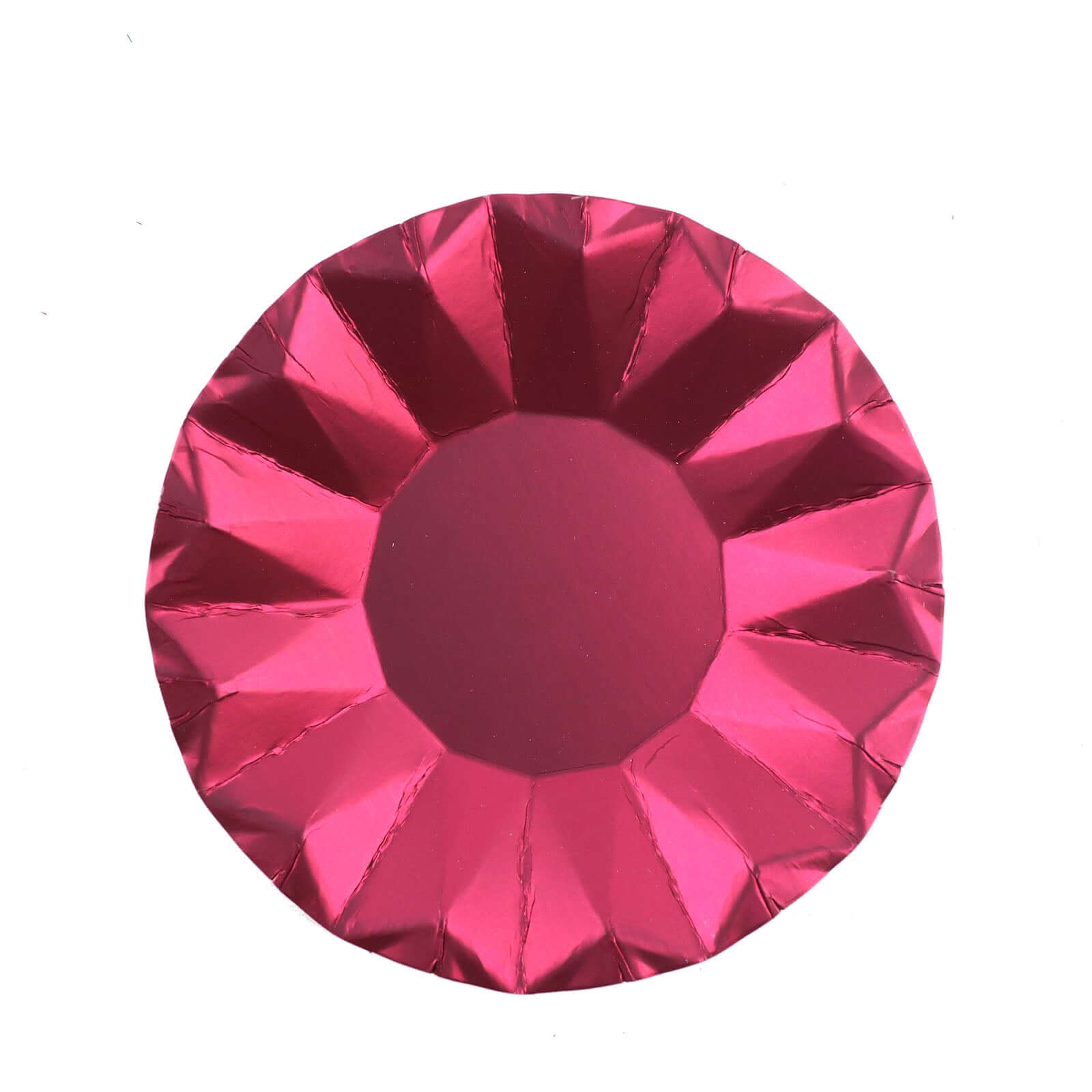 25 - Pack Paper 7" Round Dessert Plates in Burgundy with Geometric Prism Rim - Disposable 400GSM Appetizer Salad Plates - Bell Racket Store