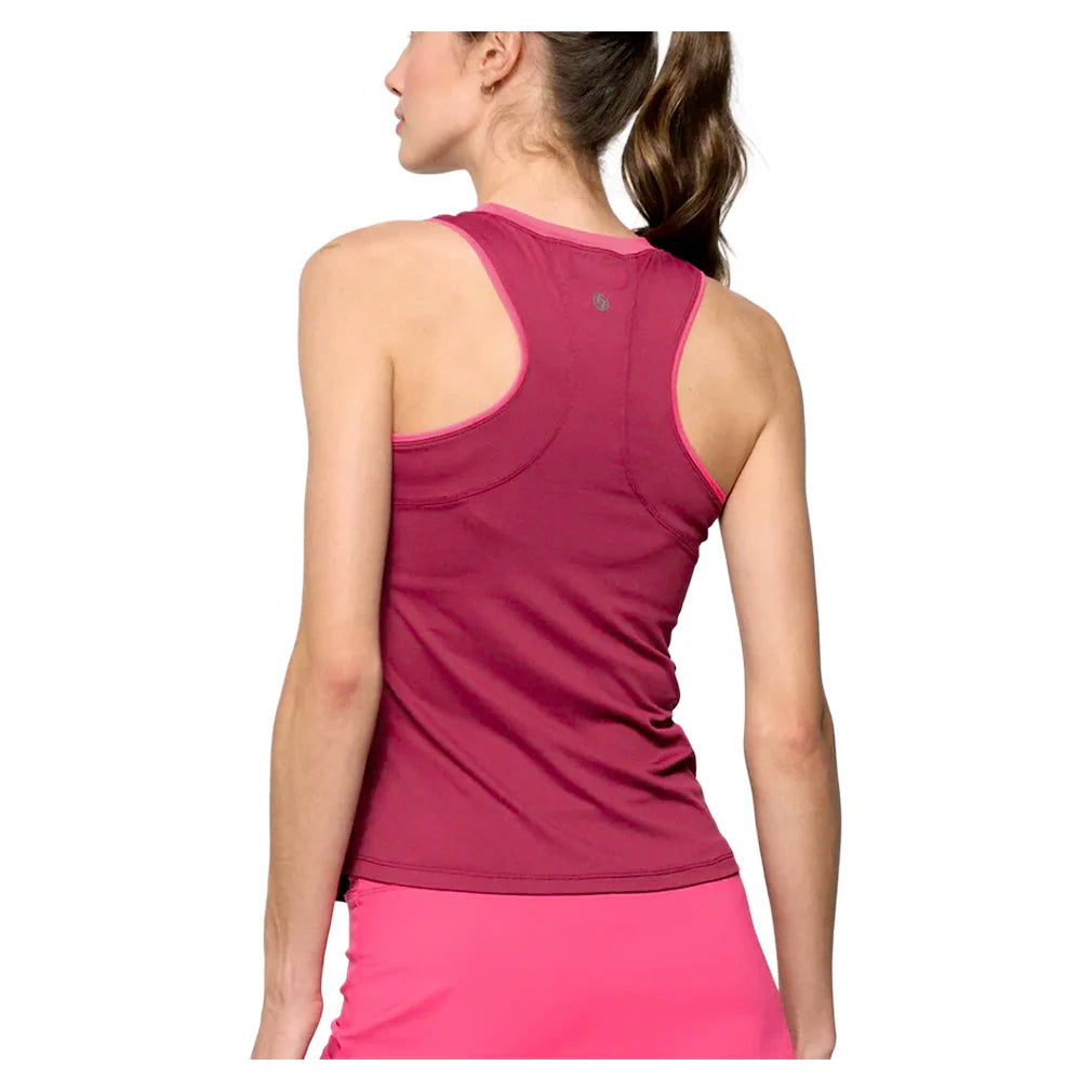 Women's Gracey Tennis Tank Burgundy and Bright Pink