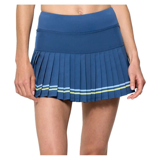 Women's Status 13 Inch Tennis Skort Denim Blue and Peridot