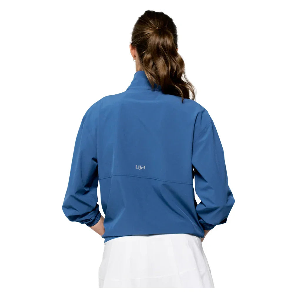 Women's Edge Tennis Jacket Denim Blue and Peridot
