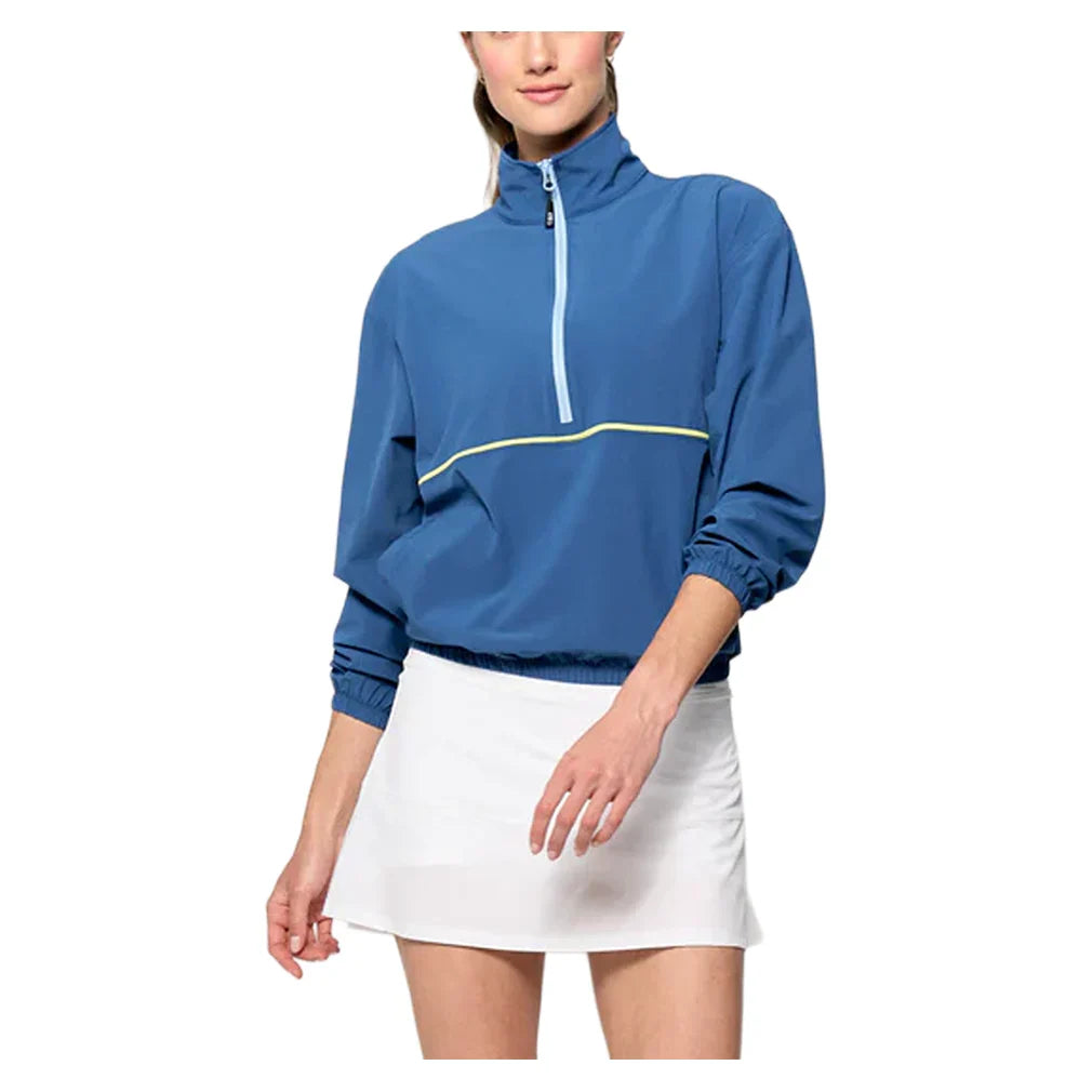 Women's Edge Tennis Jacket Denim Blue and Peridot
