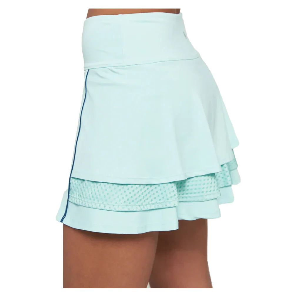 Women's Elite Down The Line 13 Inch Tennis Skort Sea Crystal and Dragonfly