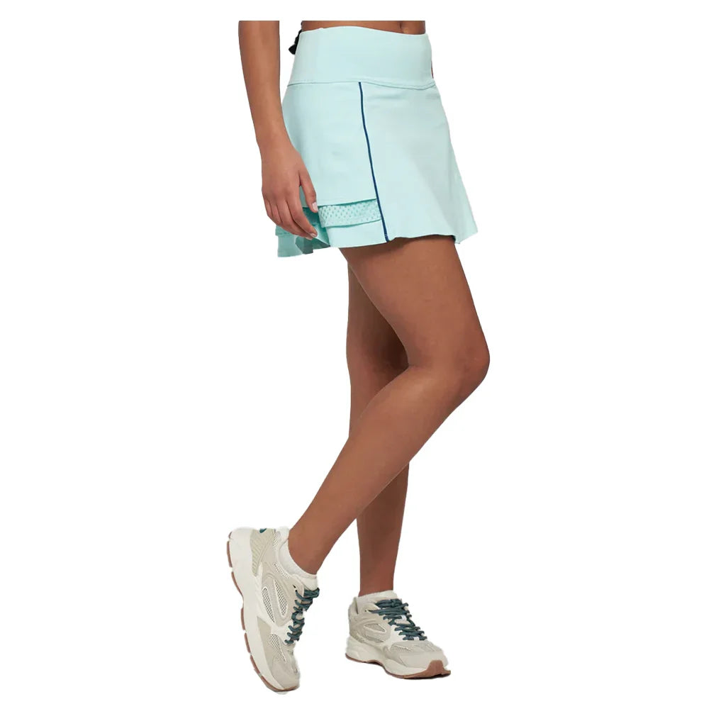 Women's Elite Down The Line 13 Inch Tennis Skort Sea Crystal and Dragonfly