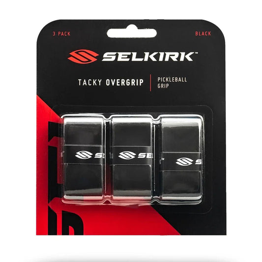 3 - Pack Tacky Pickleball Overgrips Black - Bell Racket Store