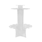 3 - Tier Round Champagne Glass Holder Tower Clear Acrylic + 1 Bottle for Professional & Home Use 21" - Bell Racket Store