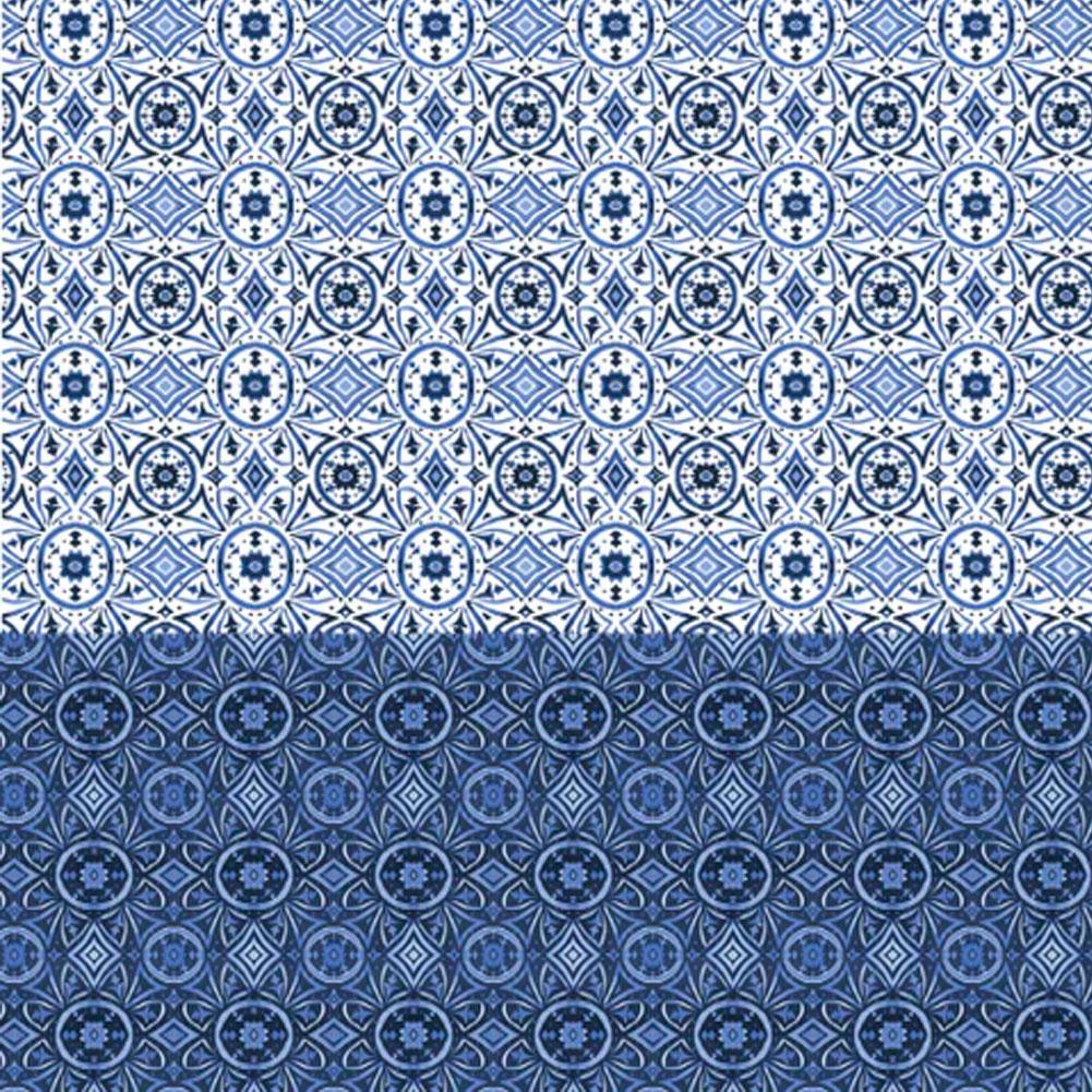 Womens Relaxed Mock Zip Tennis Top Moroccan Tiles