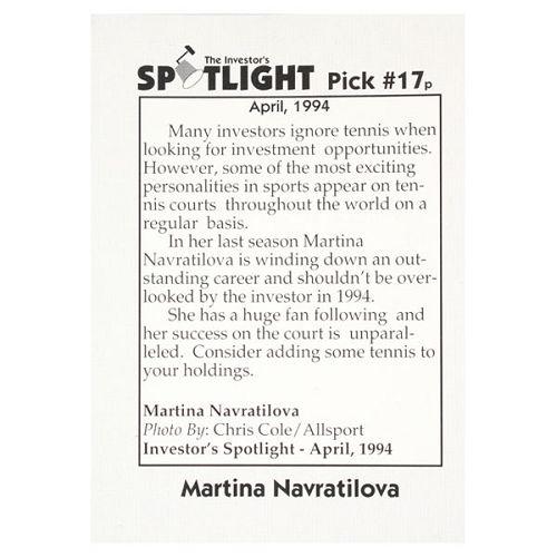 Martina Navratilova Spotlight Card - Limited