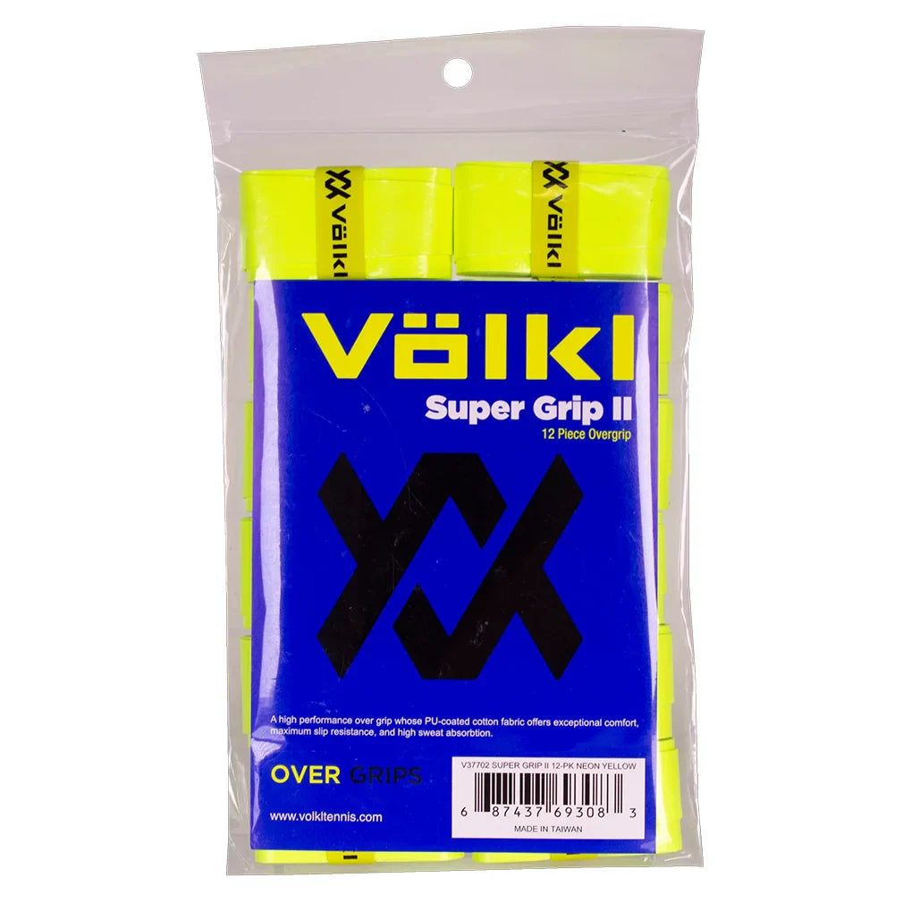 Super Grip II 12 Pack Tennis Overgrip Neon Yellow