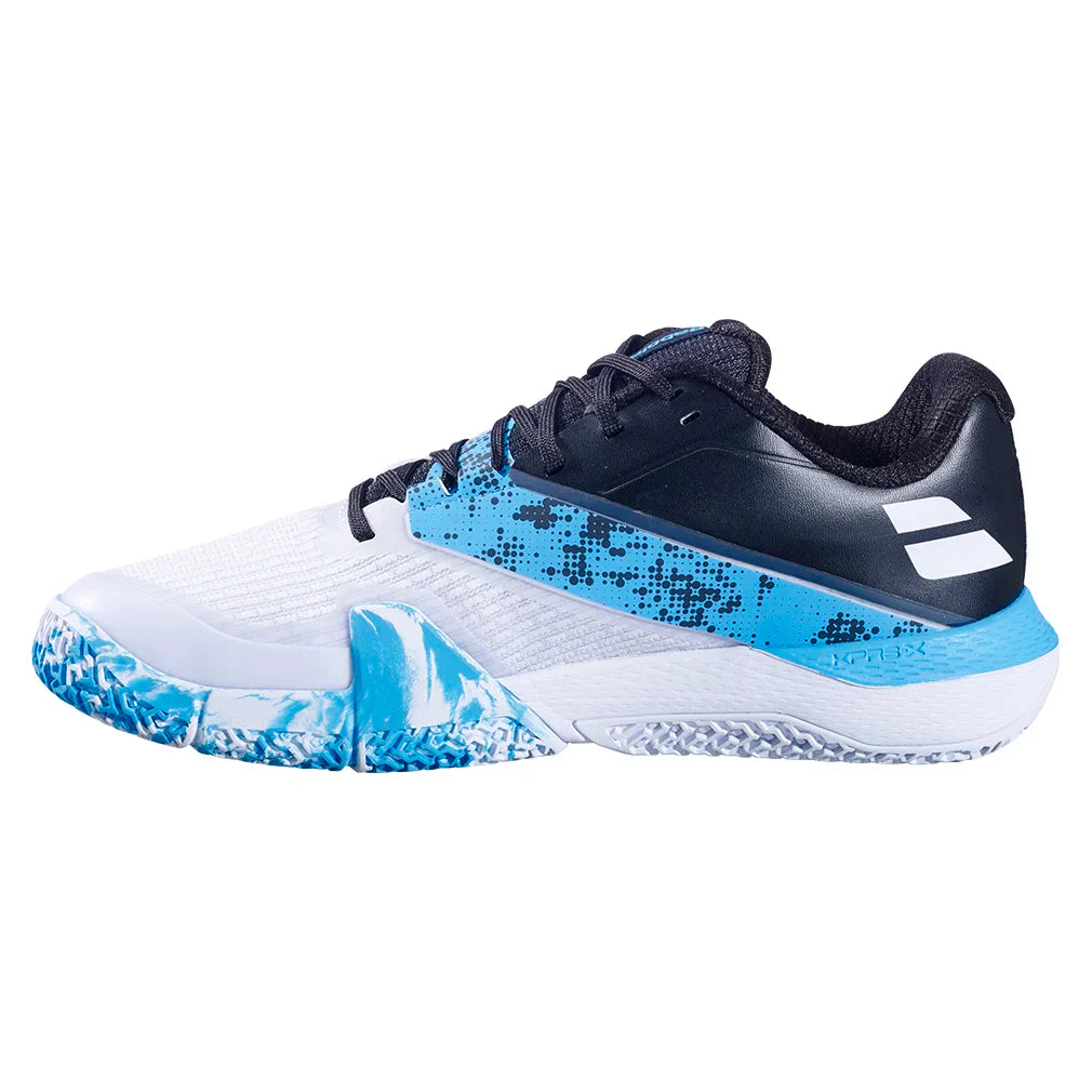 Men's Movea Padel Shoes White and Cyan Blue