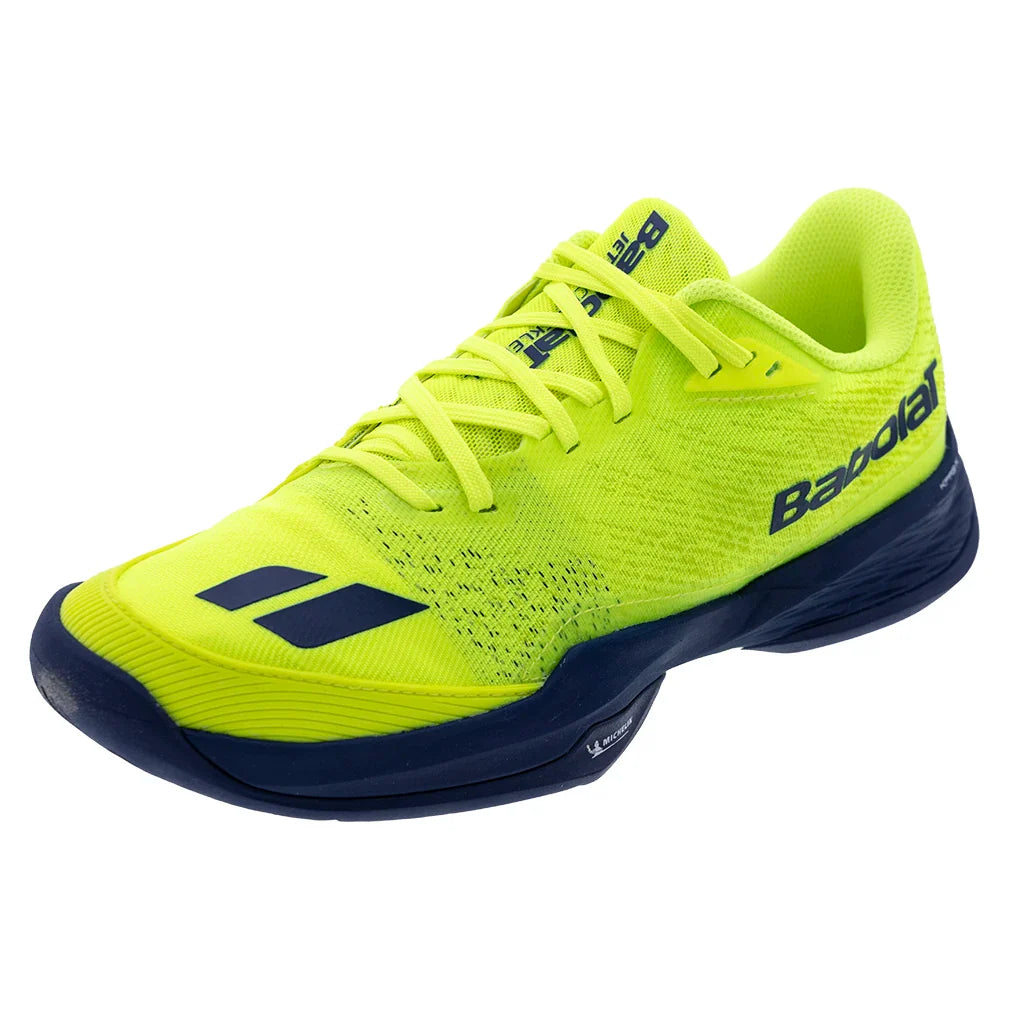 Men's Jet Mach Pickleball Shoes Fluo Yellow and Estate Blue