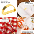 4 Pack 2" Shiny Gold Metal Semicircle Napkin Rings, D - Shaped Serviette Buckle Napkin Holders - Bell Racket Store