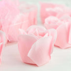 4 Pack 24 PCs Blush Scented Rose Soap Heart Shaped Party Favors With Gift Boxes And Ribbon - Bell Racket Store